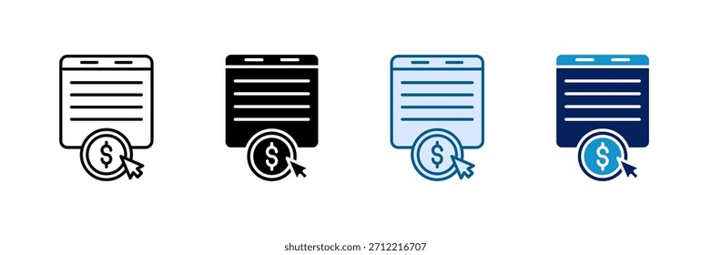 Conjunto de Ícones do Pay Per Click Conjunto de Estilos Múltiplos
