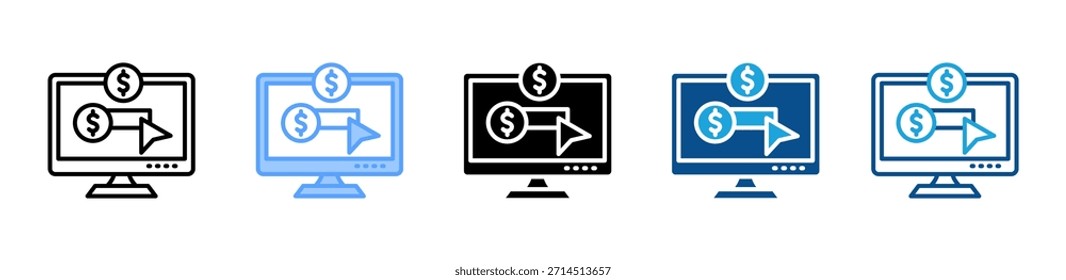 Pay Per Click-Symbol für mehrere Stilkollektionen