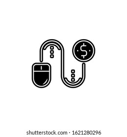 pay per click icon. Simple glyph, flat vector of seo and web optimization icons for ui and ux, website or mobile application