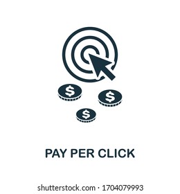 Icono de Pago por clic. Elemento simple de la colección de marketing afiliado. Icono de pago por clic rellenado para plantillas, infografías y más.