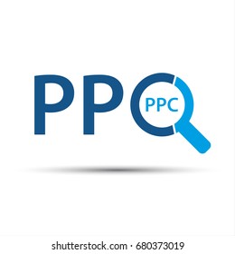 Pay per click icon, simple ppc symbol isolated on white background