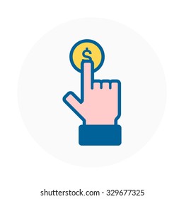Pay per click icon suitable for info graphics, websites and print media. Vector icon.