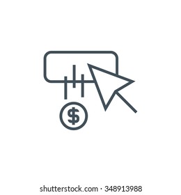 Icono de pago por clic adecuado para gráficos de información, sitios web y medios de impresión e interfaces. Icono de vector de línea.