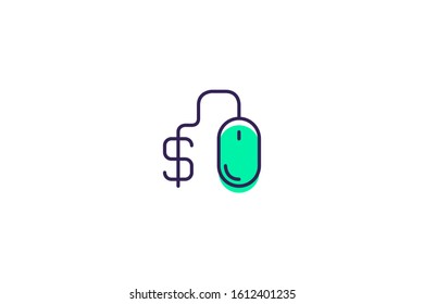 Pay per click icon in trendy flat style isolated on white background vector illustration