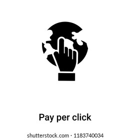 Pay per click icon vector isolated on white background, logo concept of Pay per click sign on transparent background, filled black symbol