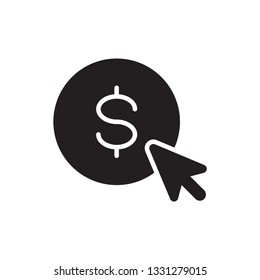 pay per click icon vector glyph style