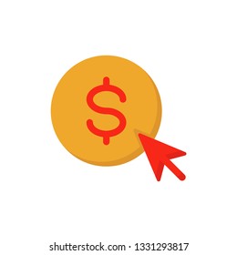 pay per click icon vector flat style