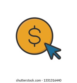 pay per click icon vector design filled outline style