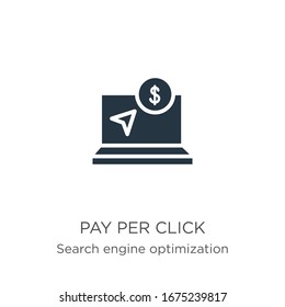 Pay per click icon vector. Trendy flat pay per click icon from search engine optimization collection isolated on white background. Vector illustration can be used for web and mobile graphic design, 