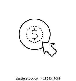 ilustración de vector de icono de pago por clic. estilo de icono de línea de negocio. aislado en fondo blanco