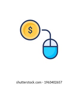 Icono de Pago por clic en vector. Logotipo