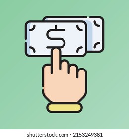 Pay per click Icon Vector Illustration. Flat Outline Cartoon. Shopping and Ecommerce Icon Concept Isolated Premium Vector