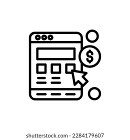 Icono de Pago por clic en vector. Ilustración