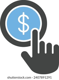 Pagar por imagen vectorial de icono Click. Adecuado para aplicaciones web móviles y medios de impresión.