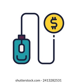 pay per click icon. vector dual tone icon for your website, mobile, presentation, and logo design.