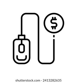 pay per click icon. vector line icon for your website, mobile, presentation, and logo design.