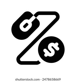 Icono de pago por Hacer clic. Icono de glifo de Vector para tu Sitio web, móvil, presentación y diseño de logotipo.