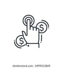 Pay per click icon, vector illustration