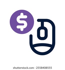 pay per click icon. vector dual tone icon for your website, mobile, presentation, and logo design.