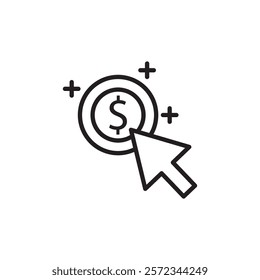 Pay per click icon Vector flat thin line illustration