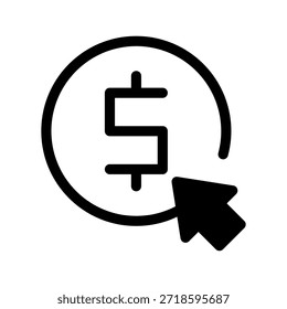 Icono de pago por Hacer clic Ilustración de diseño de símbolo de Vector