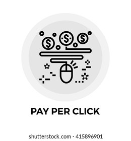 Pay Per Click icon vector. Flat icon isolated on the white background. Editable EPS file. Vector illustration.