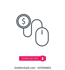 Pay per click icon, vector