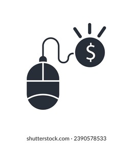 icono de pago por clic. vector.Curso editable.Signo de estilo lineal para uso de diseño web,logotipo.Ilustración de símbolo.