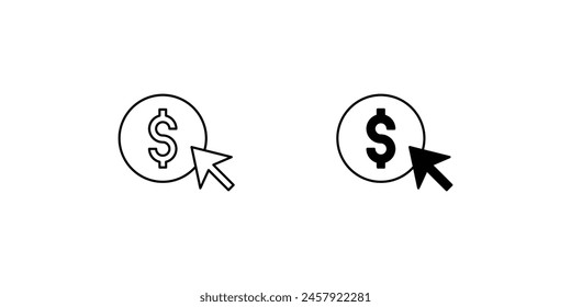 pay per click icon with white background vector stock illustration