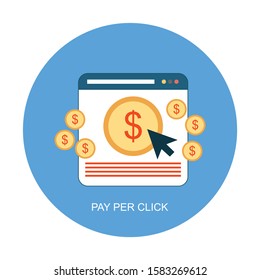 Pay per click illustration in flat design