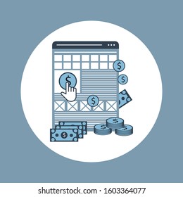 Pay per click illustration in flat design