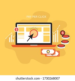 Pay Per Click internet marketing concept