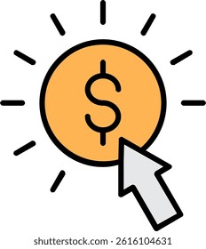 Pay Per Click Line Filled Vector Icon Design