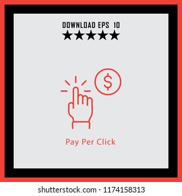 Pay Per Click  line icon