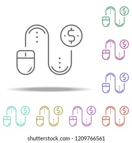 pay per click line icon. Elements of SEO & WEB OPTIMIZATION in multi color style icons. Simple icon for websites, web design, mobile app, info graphics