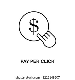 pay per click line icon