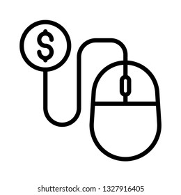pay per click line icon 
