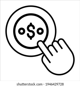 icono de línea de pago por clic ilustración moderna