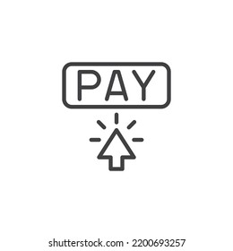 Pay per click line icon. linear style sign for mobile concept and web design. Click to pay outline vector icon. Symbol, logo illustration. Vector graphics