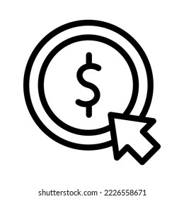gráfico vectorial de icono de línea de pago por clic