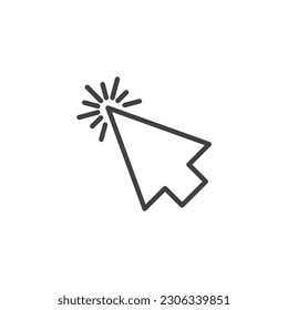 Pay per click line icon. linear style sign for mobile concept and web design. Arrow cursor click outline vector icon. Symbol, logo illustration. Vector graphics