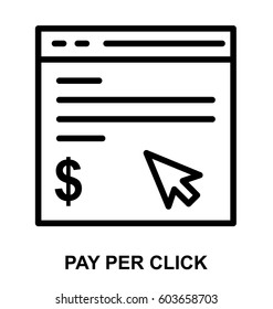 Pay per click line icon 
