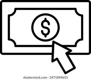 Pay Per Click Line Vector Icon Design