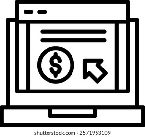 Pay Per Click Line Vector Icon Design