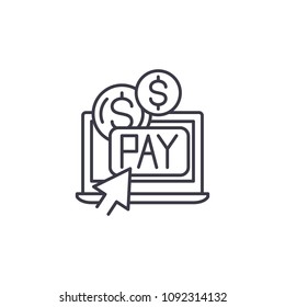 Pay per click linear icon concept. Pay per click line vector sign, symbol, illustration.
