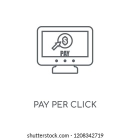 Pay per click linear icon. Pay per click concept stroke symbol design. Thin graphic elements vector illustration, outline pattern on a white background, eps 10.