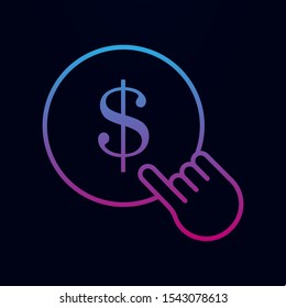 Pay per click nolan icon. Simple thin line, outline vector of web, mix icons for ui and ux, website or mobile application