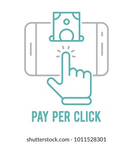 Pay per click outline icon