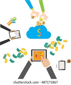pay per click ppc concept, save money clode