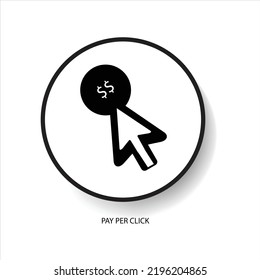 pay per click or ppc icon on isolated background. Vector icon 